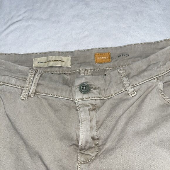 Pilcro Pants Womens 27 Hyphen Chino Mid Rise Tan Pockets Stretchy Slim Tapered - Picture 7 of 11